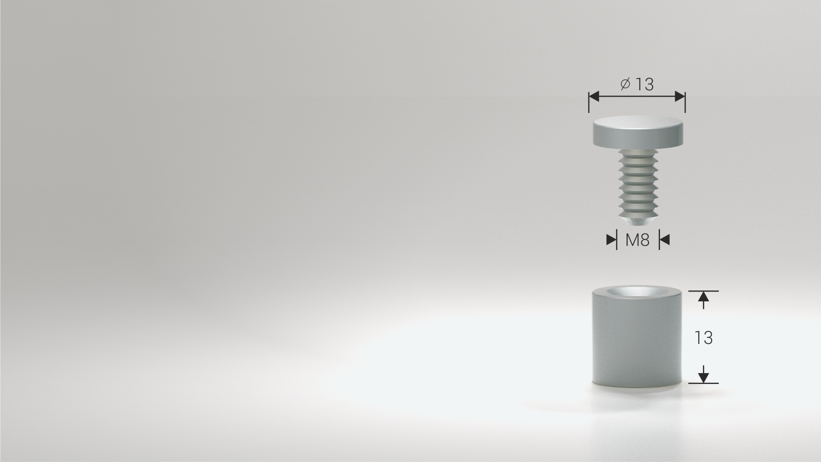 Skyltdistans i satinaluminium
